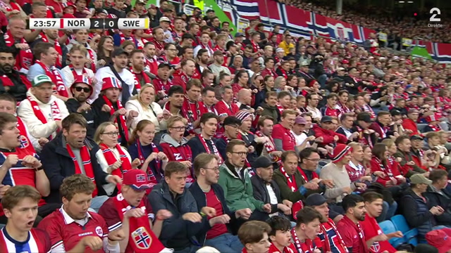 Då Norge spelte treningskamp mot Sverige på Ullevål 1. juni fekk vi ein prøvesmak på roinga.TV2