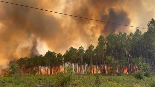 Flammene har herjet i flere dager i sørvestlige Frankrike.Reuters