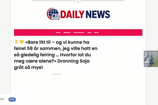 Slik ser en av nettsidene som blir lenket til i Facebook-innleggene ut.